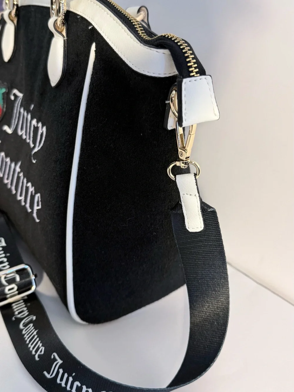 NWT Juicy Couture Sweet N Juicy Apple Tote Liquorice Velour Satchel Coin Purse
